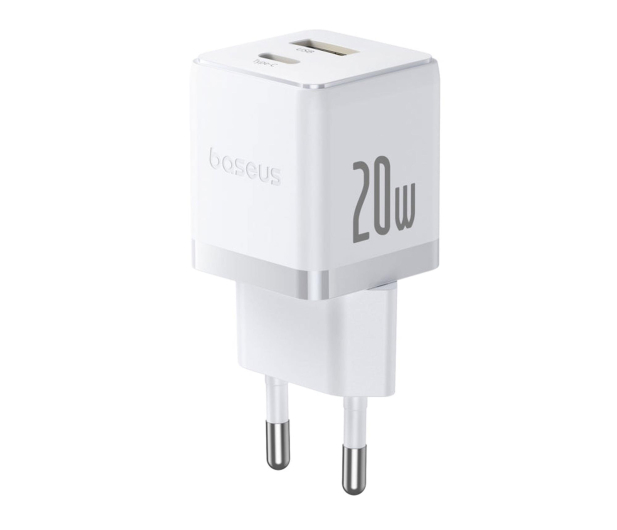 BASEUS Palm Fast Charger 20W USB-C USB-A Moon White - 1365465 - zdjęcie